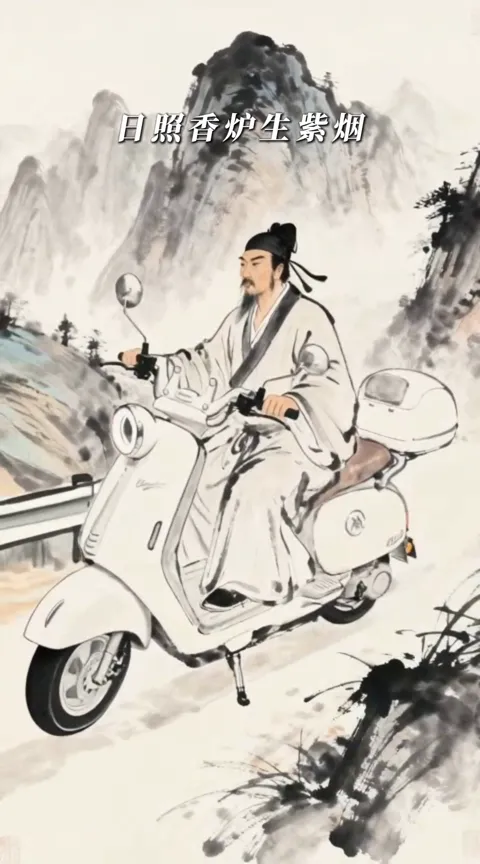 Cycling through a traditional ink painting · Video still